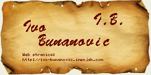 Ivo Bunanović vizit kartica